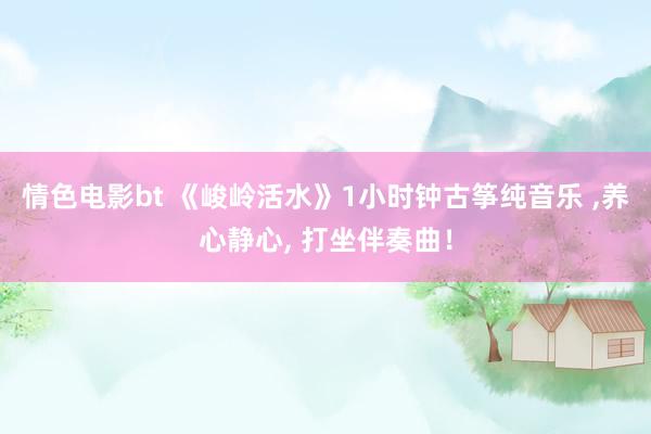 情色电影bt 《峻岭活水》1小时钟古筝纯音乐 ，养心静心， 打坐伴奏曲！