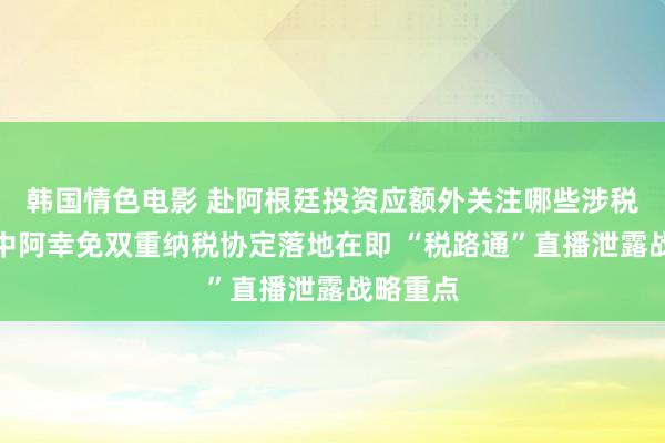 韩国情色电影 赴阿根廷投资应额外关注哪些涉税问题？中阿幸免双重纳税协定落地在即 “税路通”直播泄露战略重点
