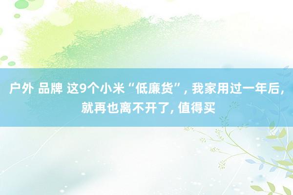户外 品牌 这9个小米“低廉货”， 我家用过一年后， 就再也离不开了， 值得买