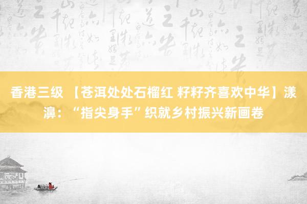 香港三级 【苍洱处处石榴红 籽籽齐喜欢中华】漾濞：“指尖身手”织就乡村振兴新画卷