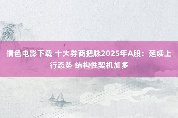 情色电影下载 十大券商把脉2025年A股：延续上行态势 结构性契机加多