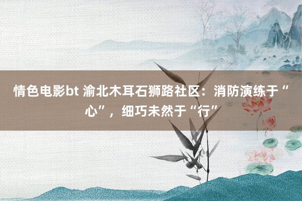 情色电影bt 渝北木耳石狮路社区：消防演练于“心”，细巧未然于“行”