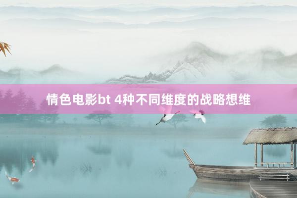 情色电影bt 4种不同维度的战略想维