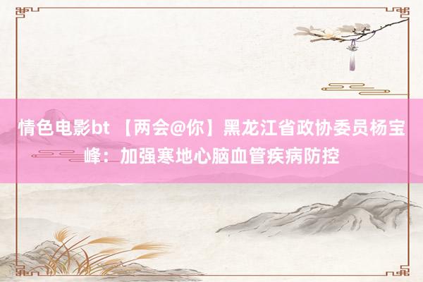 情色电影bt 【两会@你】黑龙江省政协委员杨宝峰：加强寒地心脑血管疾病防控