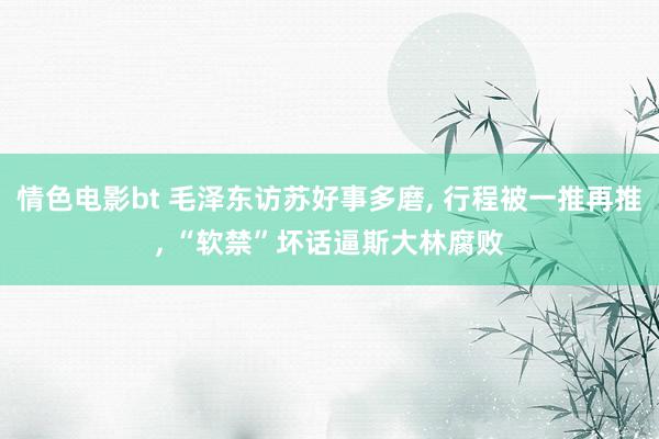 情色电影bt 毛泽东访苏好事多磨， 行程被一推再推， “软禁”坏话逼斯大林腐败