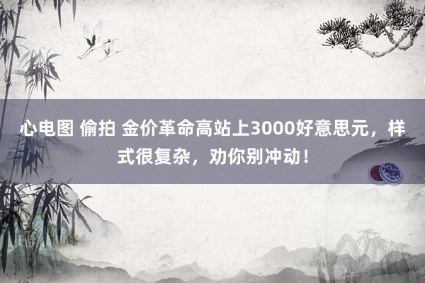心电图 偷拍 金价革命高站上3000好意思元，样式很复杂，劝你别冲动！