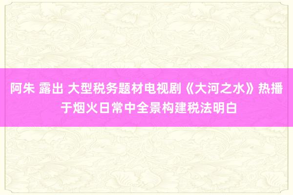 阿朱 露出 大型税务题材电视剧《大河之水》热播 于烟火日常中全景构建税法明白