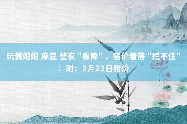 玩偶姐姐 麻豆 整夜“骤降”，猪价着落“拦不住”！附：3月23日猪价