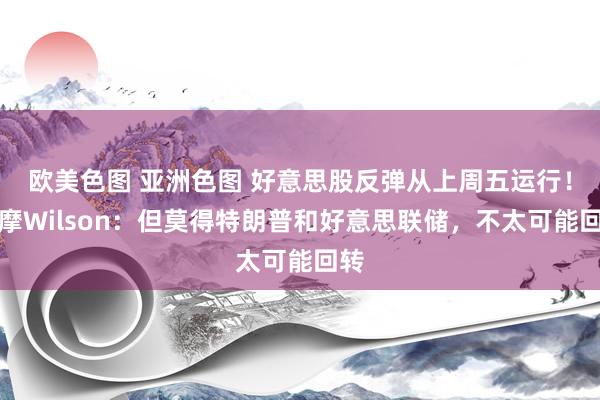 欧美色图 亚洲色图 好意思股反弹从上周五运行！大摩Wilson：但莫得特朗普和好意思联储，不太可能回转