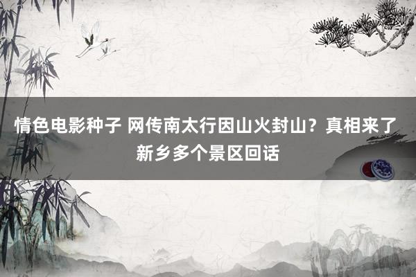 情色电影种子 网传南太行因山火封山？真相来了 新乡多个景区回话
