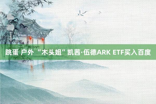 跳蛋 户外 “木头姐”凯茜·伍德ARK ETF买入百度