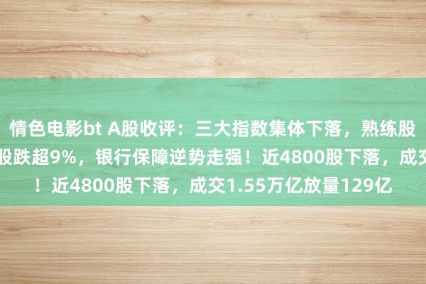 情色电影bt A股收评：三大指数集体下落，熟练股、微盘股集体暴跌90股跌超9%，银行保障逆势走强！近4800股下落，成交1.55万亿放量129亿