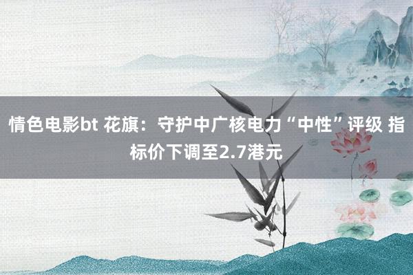 情色电影bt 花旗：守护中广核电力“中性”评级 指标价下调至2.7港元