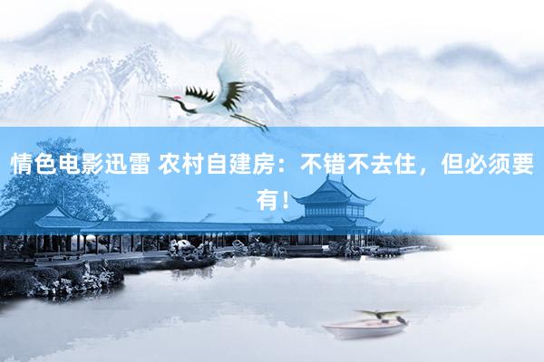情色电影迅雷 农村自建房：不错不去住，但必须要有！