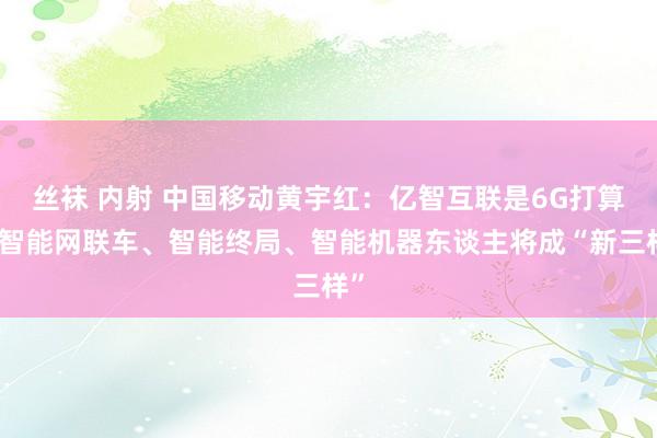 丝袜 内射 中国移动黄宇红：亿智互联是6G打算，智能网联车、智能终局、智能机器东谈主将成“新三样”