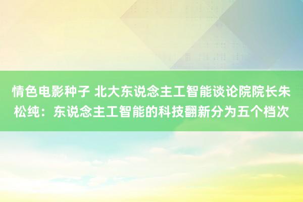 情色电影种子 北大东说念主工智能谈论院院长朱松纯：东说念主工智能的科技翻新分为五个档次