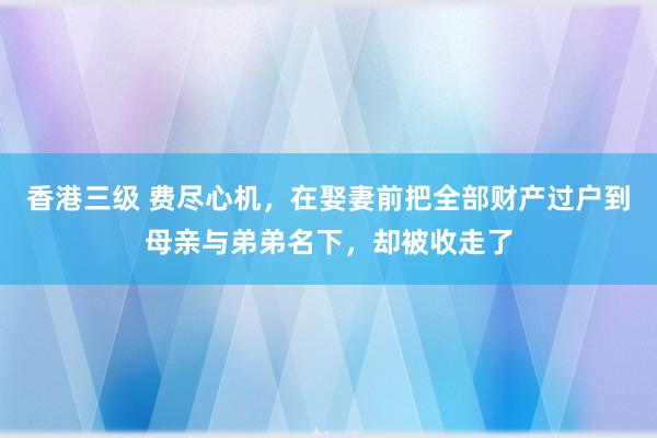 香港三级 费尽心机，在娶妻前把全部财产过户到母亲与弟弟名下，却被收走了