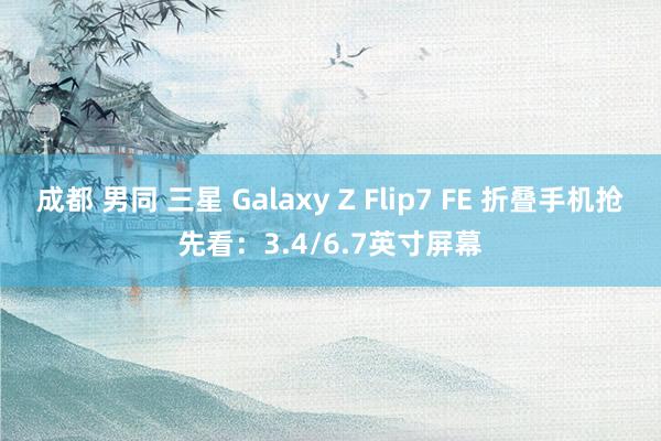 成都 男同 三星 Galaxy Z Flip7 FE 折叠手机抢先看：3.4/6.7英寸屏幕