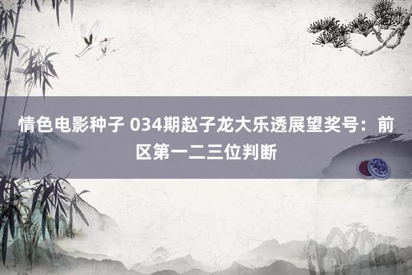 情色电影种子 034期赵子龙大乐透展望奖号：前区第一二三位判断