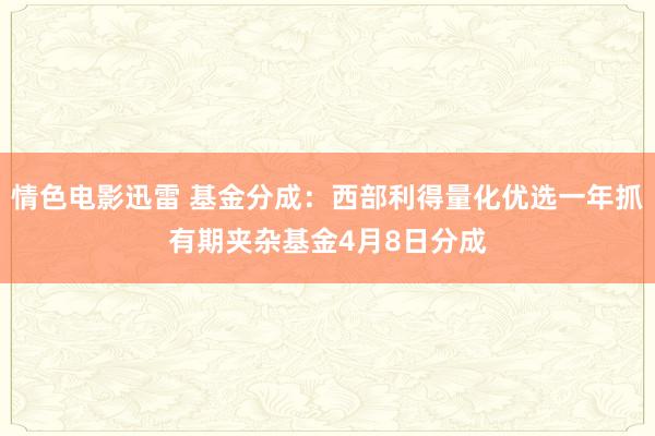 情色电影迅雷 基金分成：西部利得量化优选一年抓有期夹杂基金4月8日分成