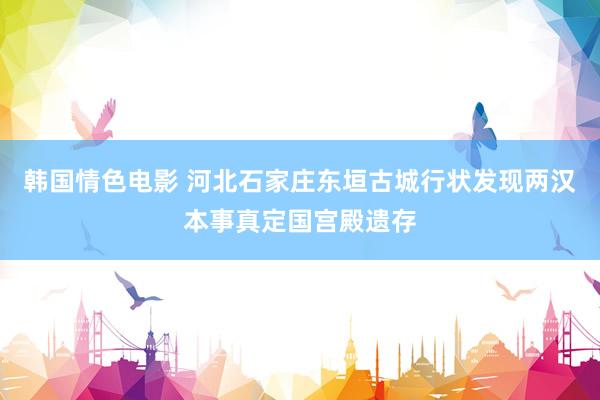 韩国情色电影 河北石家庄东垣古城行状发现两汉本事真定国宫殿遗存