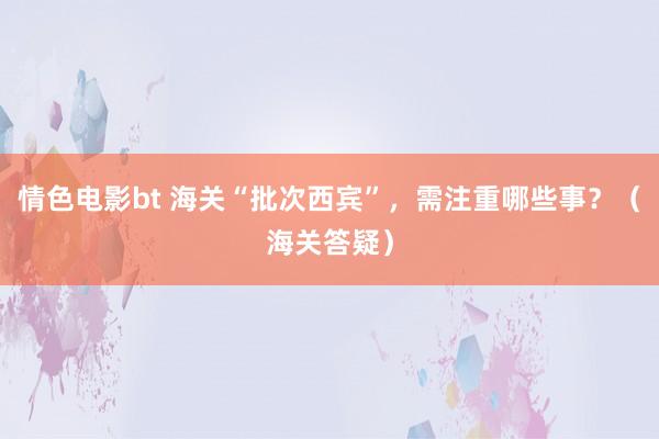 情色电影bt 海关“批次西宾”，需注重哪些事？（海关答疑）