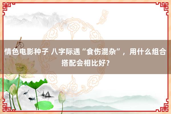 情色电影种子 八字际遇“食伤混杂”，用什么组合搭配会相比好？