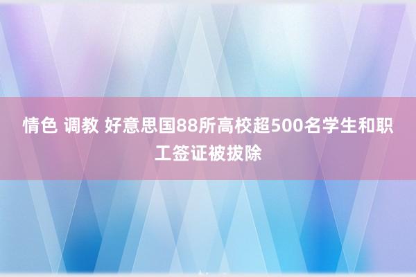 情色 调教 好意思国88所高校超500名学生和职工签证被拔除