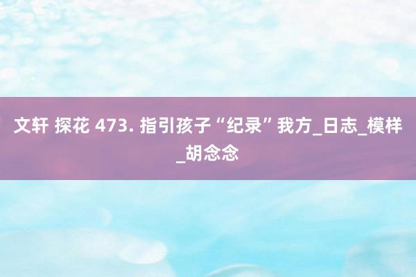 文轩 探花 473. 指引孩子“纪录”我方_日志_模样_胡念念