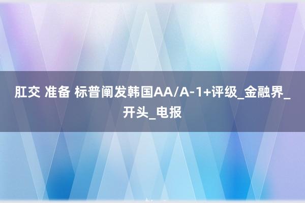 肛交 准备 标普阐发韩国AA/A-1+评级_金融界_开头_电报