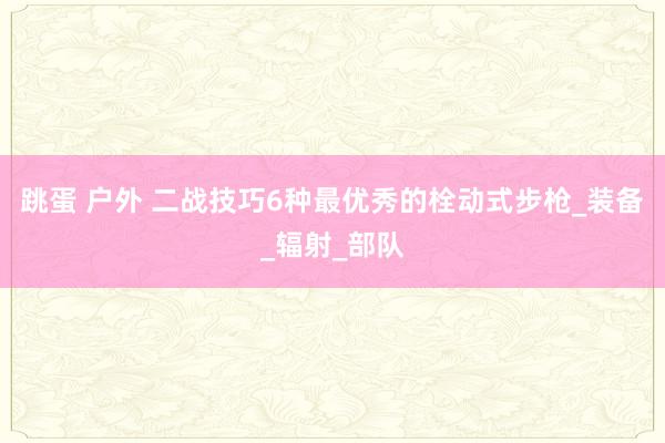 跳蛋 户外 二战技巧6种最优秀的栓动式步枪_装备_辐射_部队