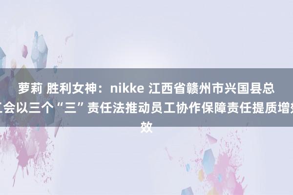 萝莉 胜利女神：nikke 江西省赣州市兴国县总工会以三个“三”责任法推动员工协作保障责任提质增效