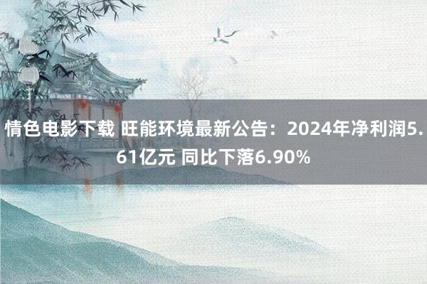 情色电影下载 旺能环境最新公告：2024年净利润5.61亿元 同比下落6.90%