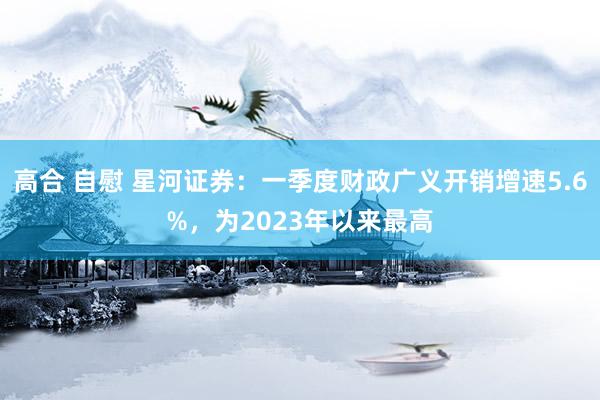 高合 自慰 星河证券：一季度财政广义开销增速5.6%，为2023年以来最高