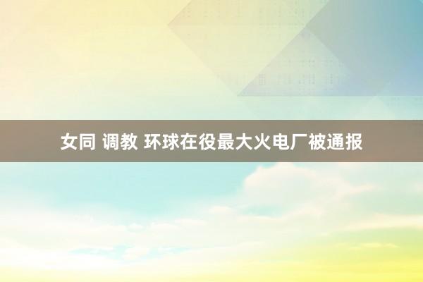 女同 调教 环球在役最大火电厂被通报