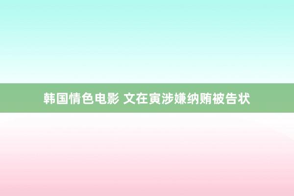 韩国情色电影 文在寅涉嫌纳贿被告状