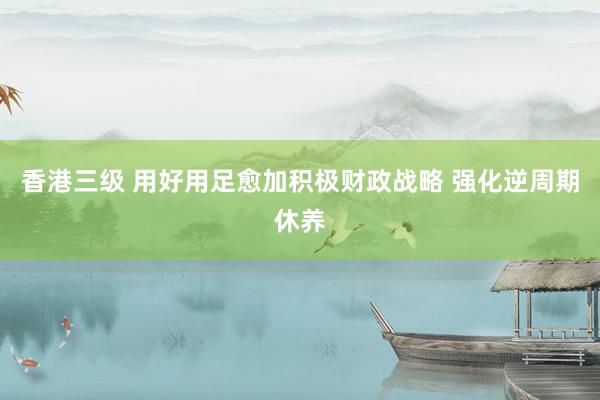 香港三级 用好用足愈加积极财政战略 强化逆周期休养