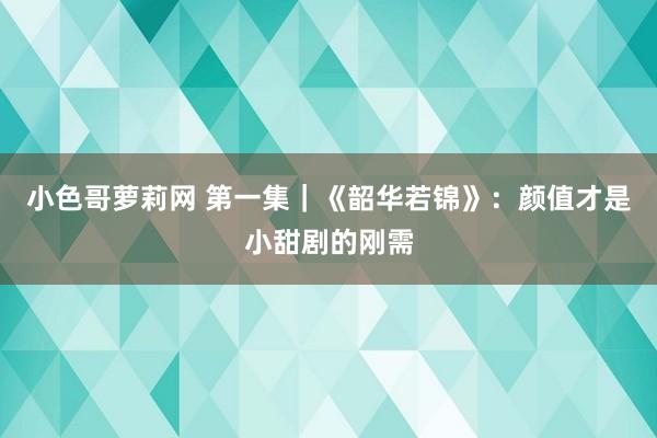 小色哥萝莉网 第一集｜《韶华若锦》：颜值才是小甜剧的刚需